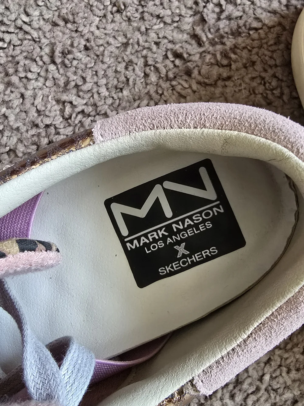 Skechers Pink and Rose Gold Leopard Accent Women's Sneakers - Picture 4 of 6